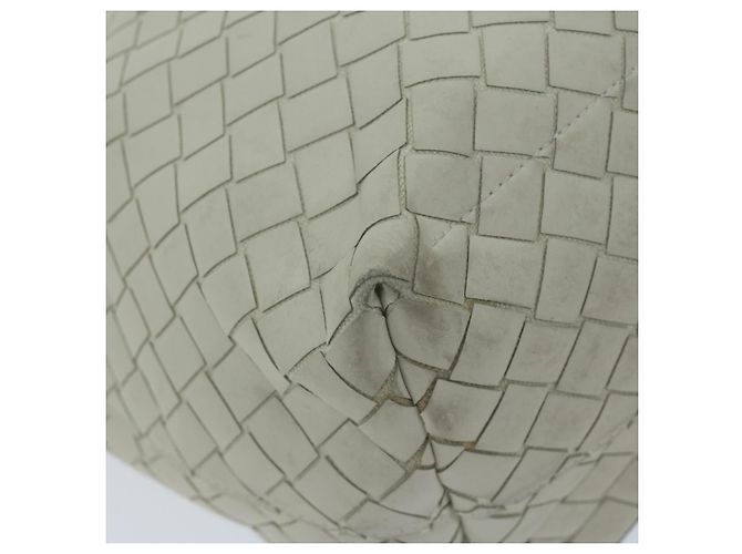 Autre Marque BOTTEGAVENETA INTRECCIATO Scorpito Einkaufstasche Leder Weiß Auth ep3175 - Ansicht 16
