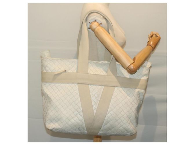 Autre Marque BOTTEGAVENETA INTRECCIATO Scorpito Einkaufstasche Leder Weiß Auth ep3175 - Ansicht 21