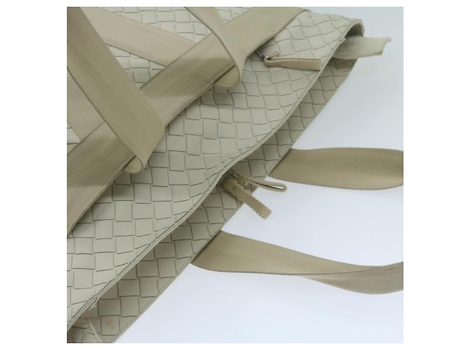 Autre Marque BOTTEGAVENETA INTRECCIATO Scorpito Einkaufstasche Leder Weiß Auth ep3175 - Ansicht 6