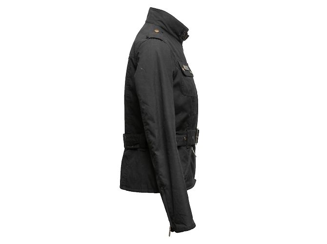 Giacca nera con cintura foderata Barbour taglia US 6 - vista 3