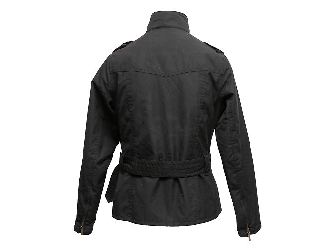 Giacca nera con cintura foderata Barbour taglia US 6 - vista 4