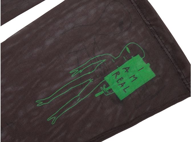 Braune und mehrfarbige Walter Van Beirendonck Netz-Tattoo-Handschuhe, Größe US L - Ansicht 3
