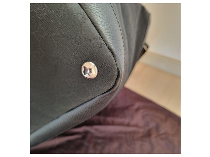 Reisetasche Weekender-Tasche GUCCI schwarzer Logo-Stoff + Staubbeutel - Ansicht 12