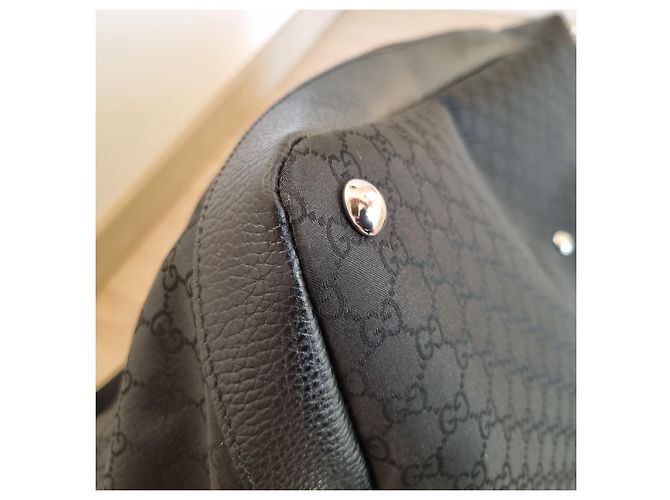 Reisetasche Weekender-Tasche GUCCI schwarzer Logo-Stoff + Staubbeutel - Ansicht 9