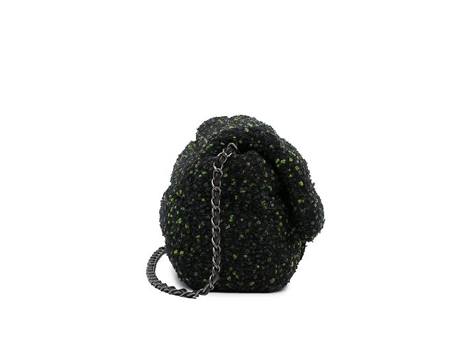 Bolsa com aba de tweed Chanel CC preta Preto - vista 3