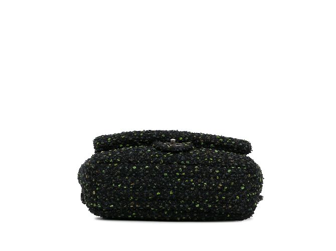 Bolsa com aba de tweed Chanel CC preta Preto - vista 5