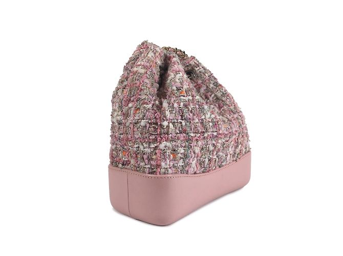 Pink Chanel Tweed Gabrielle Drawstring Backpack - view 2