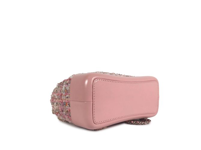 Pink Chanel Tweed Gabrielle Drawstring Backpack - view 6