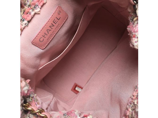 Pink Chanel Tweed Gabrielle Drawstring Backpack - view 8