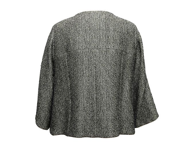 Black & Multicolor Chanel Alpaca-Blend Tweed Jacket Size FR 44 - view 3