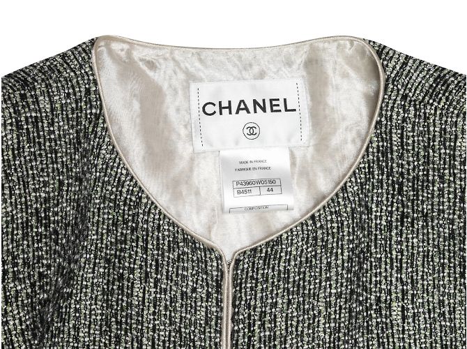 Black & Multicolor Chanel Alpaca-Blend Tweed Jacket Size FR 44 - view 4