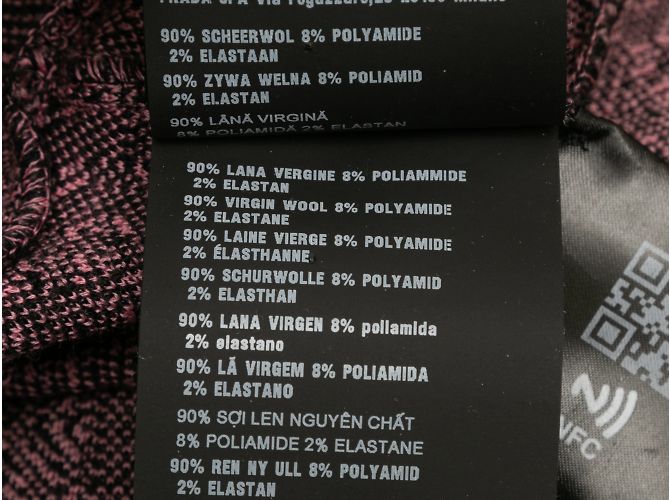 Prada negro y rosa 2021 Mono ajustado de punto de lana virgen Talla IT 38 - vista 7