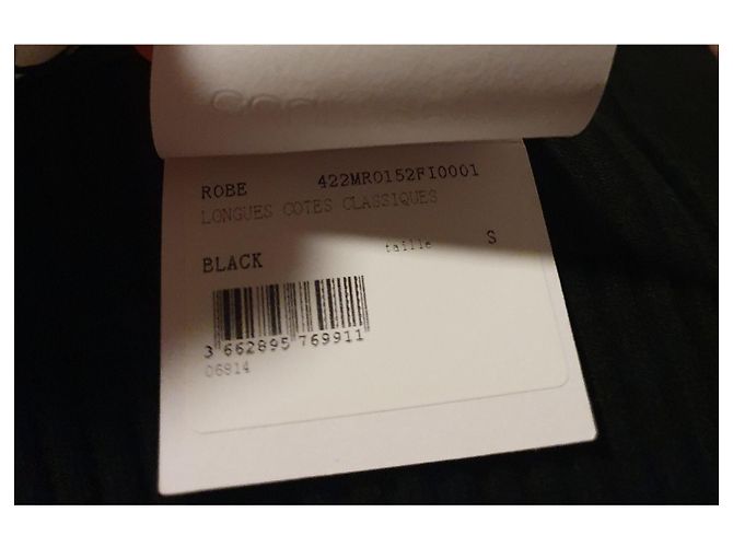 Courreges Swallow Maxikleid schwarz gerippt - Ansicht 7