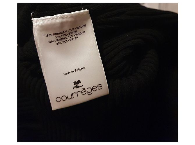Courreges Swallow Maxikleid schwarz gerippt - Ansicht 8