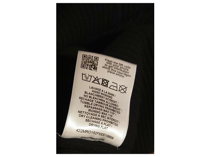 Courreges Swallow Maxikleid schwarz gerippt - Ansicht 9