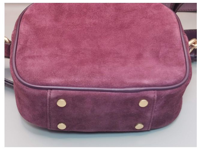 Borsa a spalla Vanessa Bruno in pelle nabuk prugna - vista 10