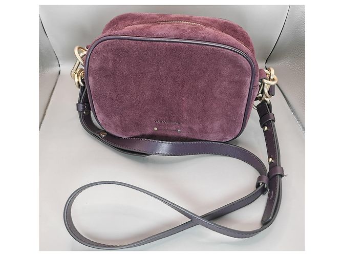 Borsa a spalla Vanessa Bruno in pelle nabuk prugna - vista 11