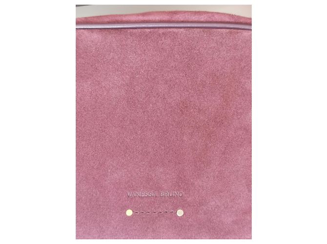 Borsa a spalla Vanessa Bruno in pelle nabuk prugna - vista 12