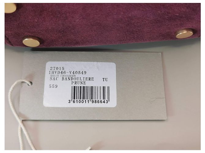 Borsa a spalla Vanessa Bruno in pelle nabuk prugna - vista 4