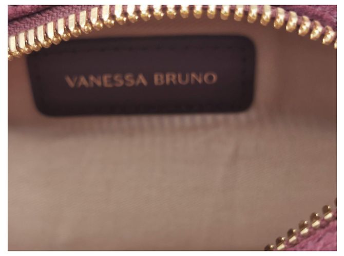 Borsa a spalla Vanessa Bruno in pelle nabuk prugna - vista 8