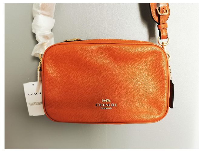 Borsa Coach in pelle marrone e bordeaux Arancione Bordò - vista 10