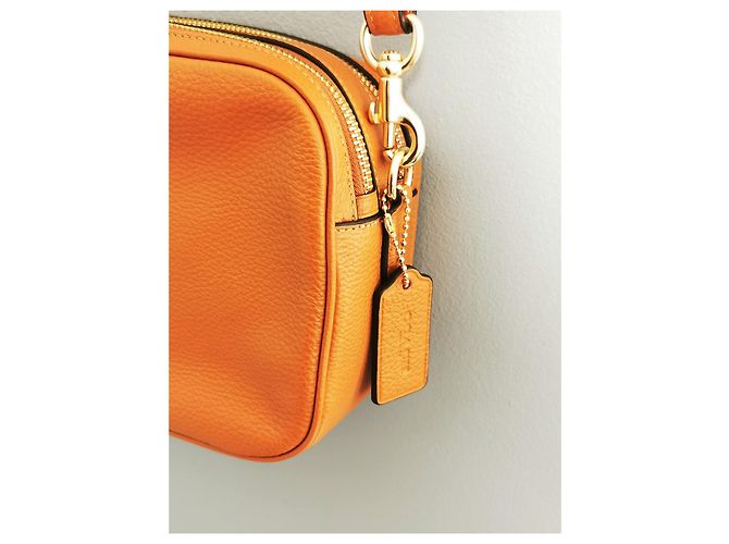 Borsa Coach in pelle marrone e bordeaux Arancione Bordò - vista 13