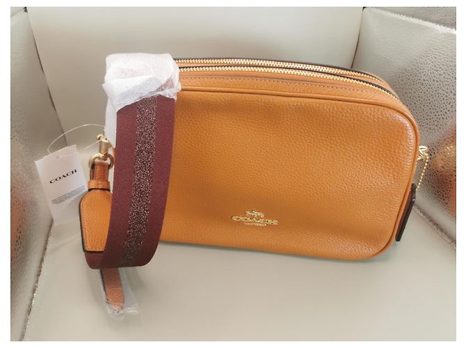 Borsa Coach in pelle marrone e bordeaux Arancione Bordò - vista 15