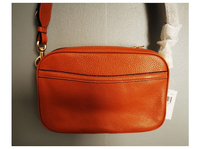 Borsa Coach in pelle marrone e bordeaux Arancione Bordò - vista 16