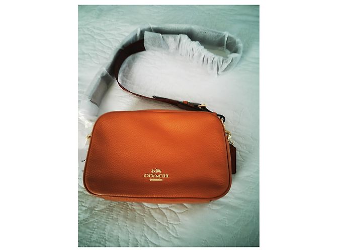 Borsa Coach in pelle marrone e bordeaux Arancione Bordò - vista 17