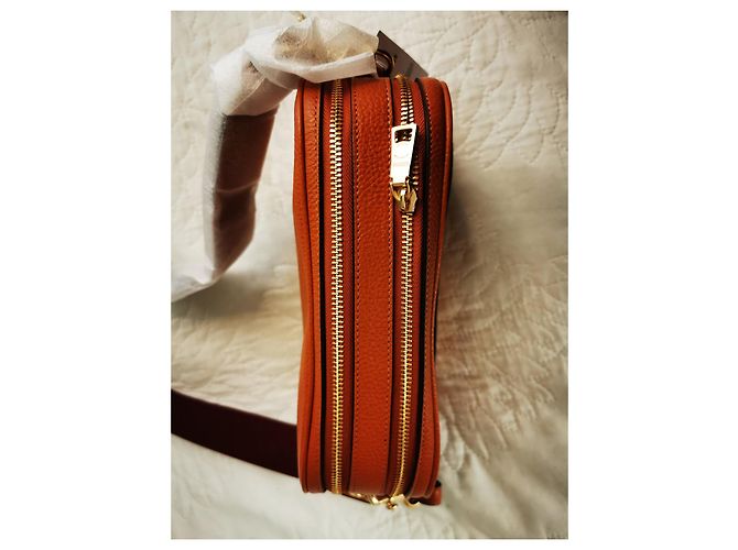 Borsa Coach in pelle marrone e bordeaux Arancione Bordò - vista 18