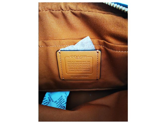 Borsa Coach in pelle marrone e bordeaux Arancione Bordò - vista 19