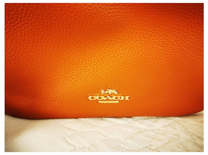 Borsa Coach in pelle marrone e bordeaux Arancione Bordò - vista 20