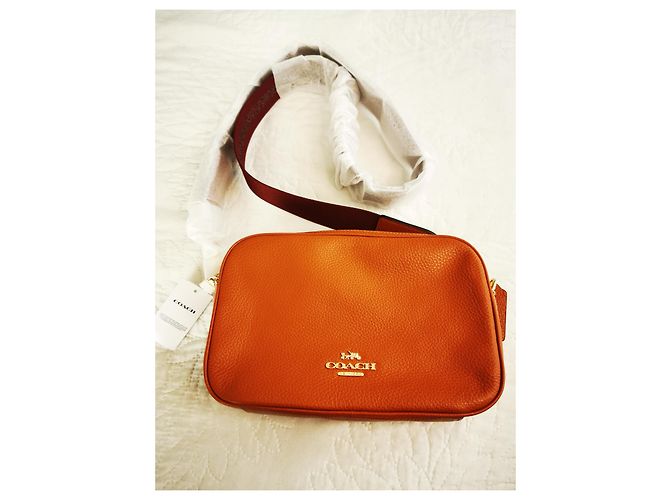 Borsa Coach in pelle marrone e bordeaux Arancione Bordò - vista 3