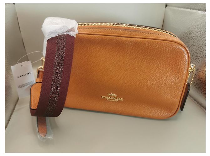 Borsa Coach in pelle marrone e bordeaux Arancione Bordò - vista 4