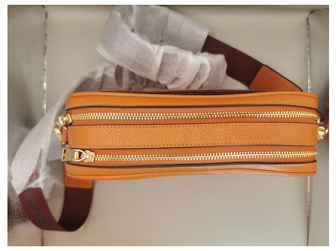 Borsa Coach in pelle marrone e bordeaux Arancione Bordò - vista 6