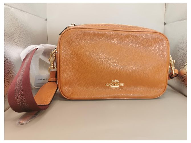 Borsa Coach in pelle marrone e bordeaux Arancione Bordò - vista 7