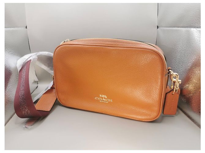 Borsa Coach in pelle marrone e bordeaux Arancione Bordò - vista 8