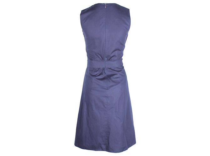 Hugo Boss Vestido acampanado con giro frontal Digiana de Boss en algodón azul marino - vista 4