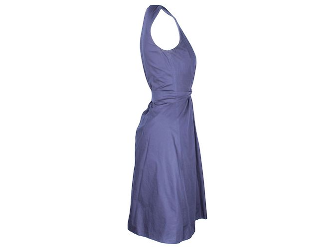 Hugo Boss Vestido acampanado con giro frontal Digiana de Boss en algodón azul marino - vista 5