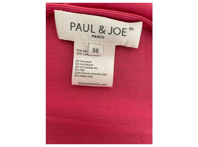 Paul & Joe Vestido midi com manga morcego Paul & Jo. 38 seda e algodão rosa doce - vista 6