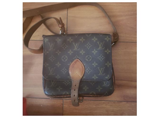 Cartouchiere Borsa Louis Vuitton in pelle marrone - vista 12