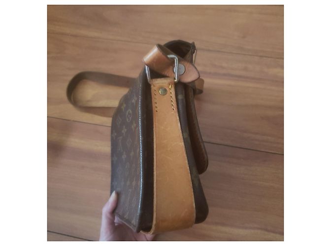 Cartouchiere Borsa Louis Vuitton in pelle marrone - vista 6