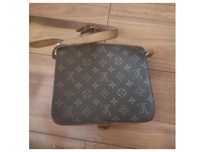 Cartouchiere Borsa Louis Vuitton in pelle marrone - vista 7