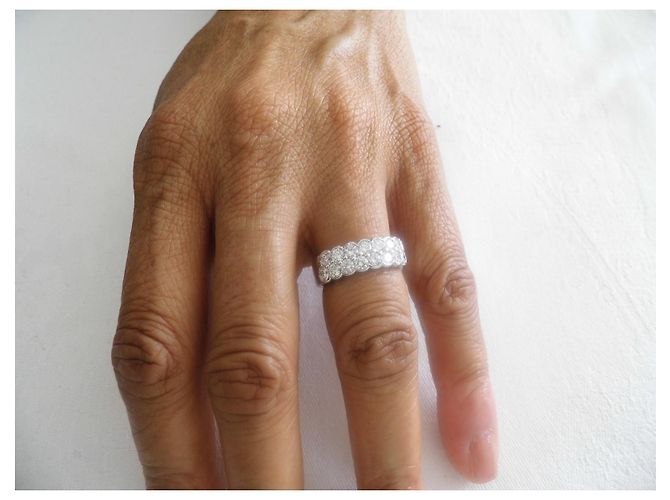 Autre Marque goldener Bandring 18k Diamanten 1,6 über Karat Silber Hardware - Ansicht 10