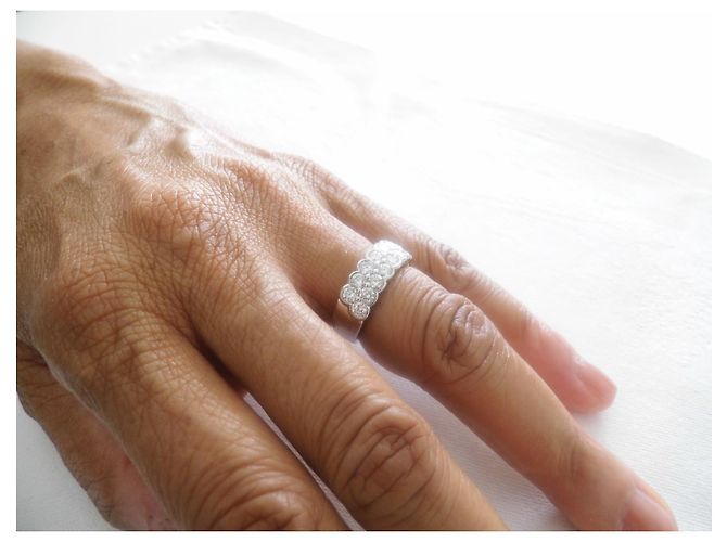 Autre Marque goldener Bandring 18k Diamanten 1,6 über Karat Silber Hardware - Ansicht 9