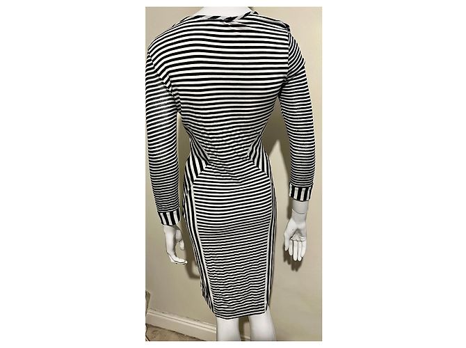 Diane Von Furstenberg Vestido DvF Haven con favorecedor estampado de rayas Negro Blanco - vista 3
