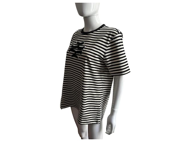 Tory Burch Top de algodón con rayas y logo Multicolor - vista 11