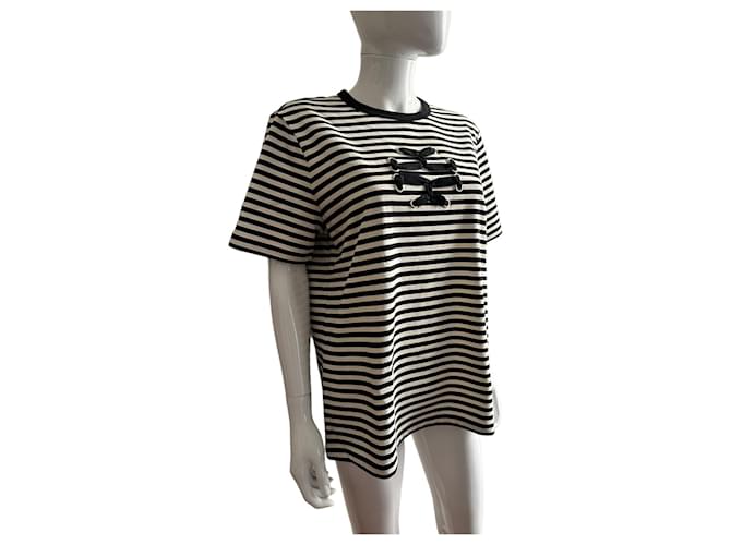 Tory Burch Top de algodón con rayas y logo Multicolor - vista 12