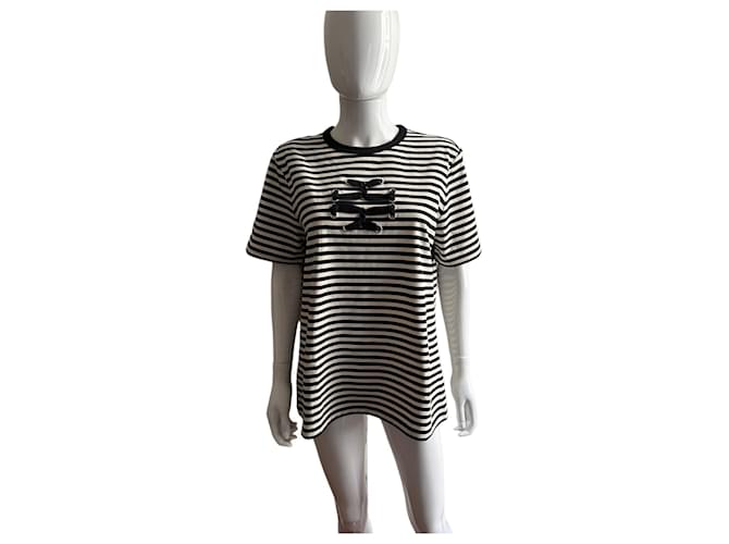 Tory Burch Top de algodón con rayas y logo Multicolor - vista 8