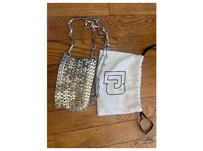 Paco Rabanne borsa mini 1969 a catena oro e argento D'oro - vista 2
